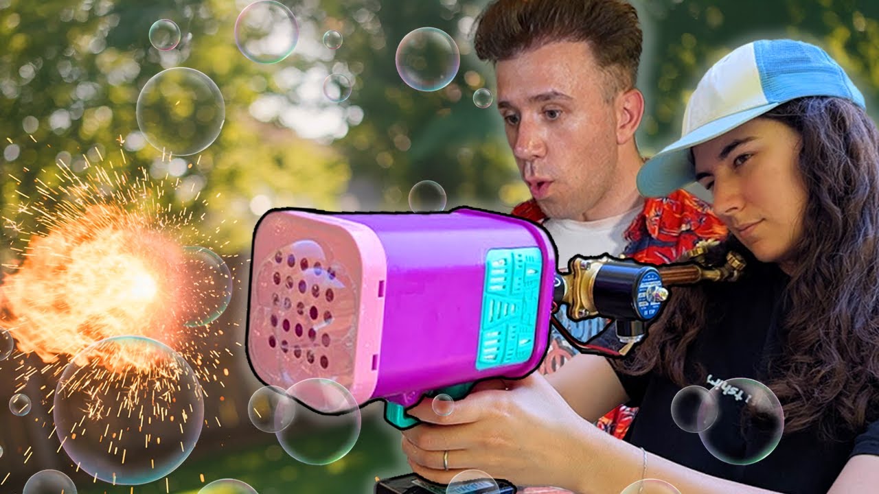 I Built an Exploding Bubble Launcher (ft. Integza)