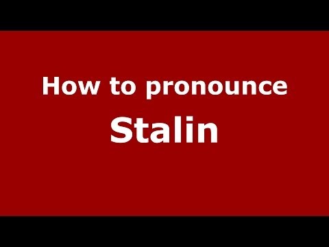 How to pronounce Stalin