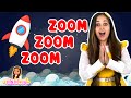 Zoom Zoom Zoom, We're Going To The Moon | Fun Kids Songs & Nursery Rhymes | Ms Moni