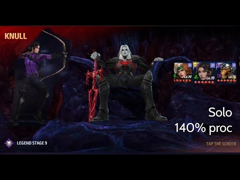 Kate Bishop Knull Stage 9 Solo clear with 140 Proc Obelisk || F2P || Marvel Future Fight