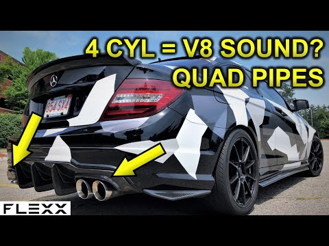 My QUAD piped custom exhaust on my 2012 Mercedes C250 (W204/C204)