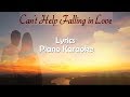 Elvis Presley Can T Help Falling In Love Lyrics And Piano Karaoke