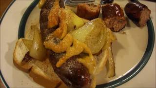 Chef Aidells Chicken & Apple Smoked Chicken Sausages reviewed by itself & on a sandwich