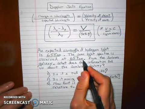 Doppler shift equation and calculation