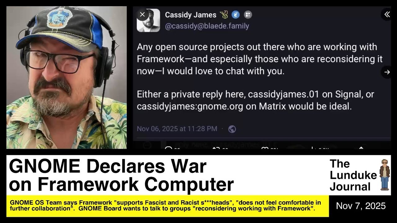 GNOME Declares War on Framework Computer