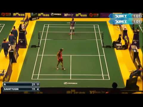 BADMINTON Macau Open 2015 R32 MS B  Sai Praneeth vs Artyom SAVATYUGIN G2