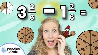 Subtracting Mixed Numbers - 3 Strategies for Kids (Number Line, Models & Equations!)
