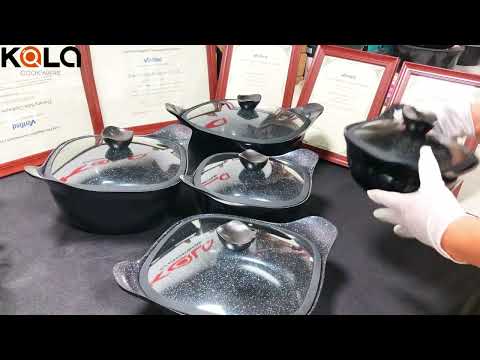 12PCS pot set with silicon glass lid and fire bottom