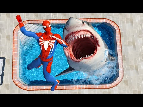 GTA 5 Ragdoll Spiderman Jumping Into Pool (Euphoria Physics/Ragdolls) #23