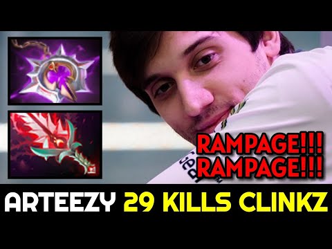 ARTEEZY No Mercy 29 Kills DOUBLE RAMPAGE with 970 GPM Clinkz 7.32c Dota 2