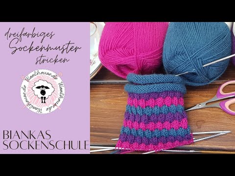 Dreifarbiges Sockenmuster / Muster Stricken / Happy Feet