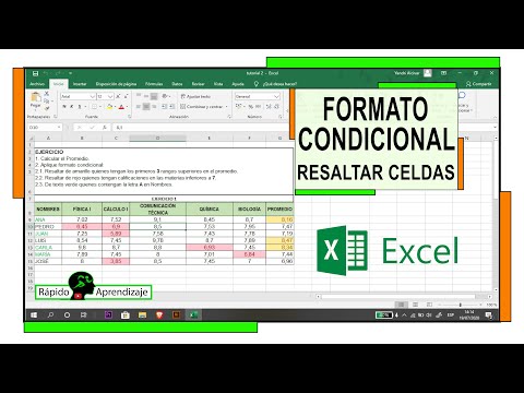 EXCEL - Aplicar formato condicional  - ejercicio