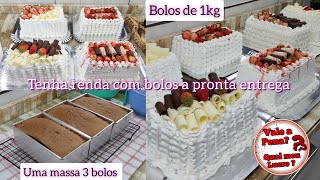 BOLOS A PRONTA ENTREGA / VALE A PENA VENDER BOLOS DE 1KG / UMA MASSA 3 BOLOS - FAÇA E VENDA