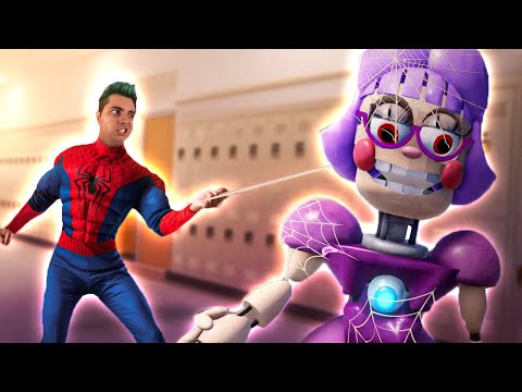 ESCAPE COM HOMEM ARANHA DA PROFESSORA ANIMATRONIC ! ( Escape Miss Ani-Tron's Detention! )