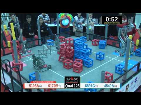 2015 VRC Tech Q125 - 5106A 6170B vs 6891C 4540A - 59 to 22 - VEX Worlds 2015 - Technology Division
