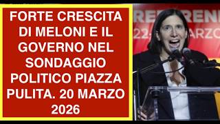 FORTE CRESCITA DI MELONI E IL GOVERNO NEL SONDAGGIO POLITICO PIAZZA PULITA. 20 MARZO 2026