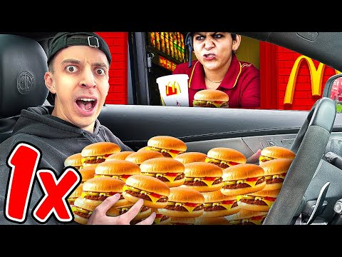 JEDES MAL nur 1 CHEESEBURGER in McDRIVE bestellen.. 🤬 (Polizei gerufen)