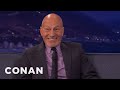Sir Patrick Stewart Seth McFarlane Geeked Out Meeting The Next Generation Cast CONAN On TBS