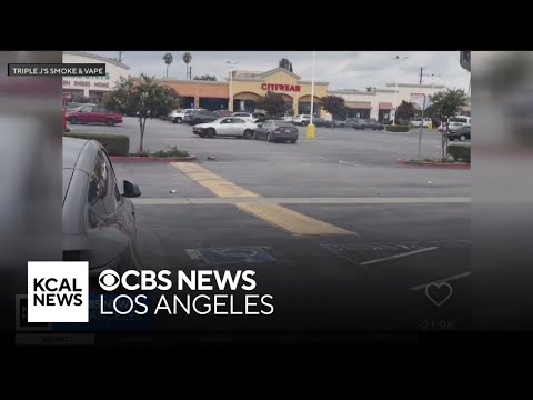 Wild video shows two cars chasing each other, colliding in West Covina parking lot