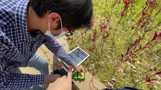 Testing our 12v DC motors with a “10 watt” solar panel.