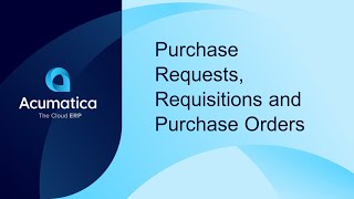 Purchasing demo - from purchase request to purchase order