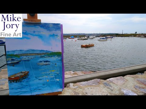 Thumbnail of en plein air harbour painting