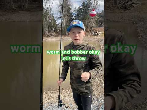 Can I Catch A Fish On Worms & Bobber? 🎣🪱#fishing #challenge #worms #fish