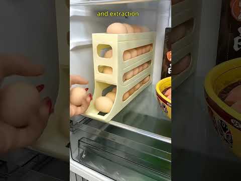 Space-saving 4 Tiers Auto Rolling Egg Dispenser for Fridge