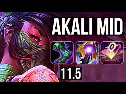 AKALI vs KENNEN (MID) | 11/2/6, Rank 8 Akali, Legendary | TR Grandmaster | v11.5