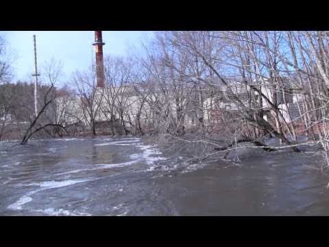 Nashua River Flooded in Pepperell from the Covered Bridge