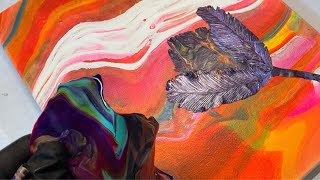Flower Power! Using Acrylic Skin Creations Over Acrylic Pour Paintings |Fluid Art|