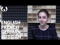 WIKITONGUES: Nastya speaking German, French, Russian, Czech, and English