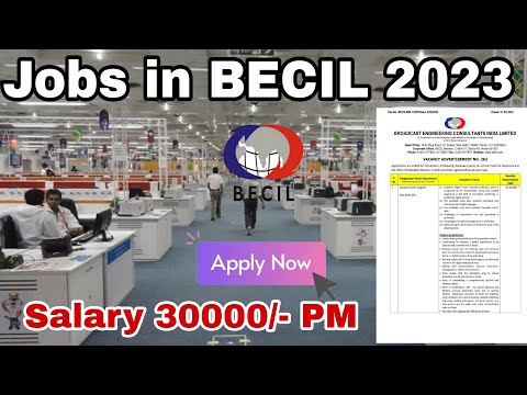 Jobs Series Ep-52! Jobs in BECIL 2023 MOIB! Salary 18k to 30k! 12th to PG Can Apply! #beciljobs #job