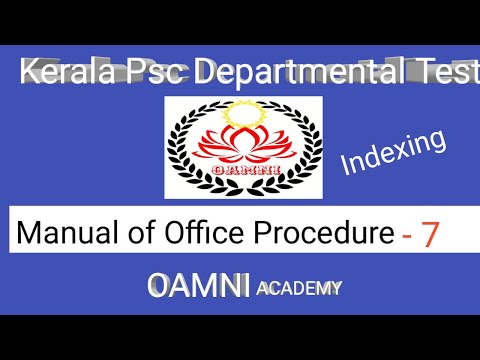 Kerala Psc departmental test classes/MOP - Manual of office procedure class-7/ Indexing & Pre. Q & A