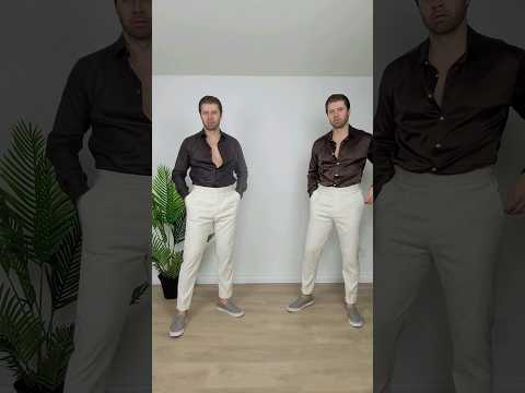Brown Linen vs Brown Silk Shirt! #styletips #linenshirts #fashionideas #mensfashion #fashiontrends