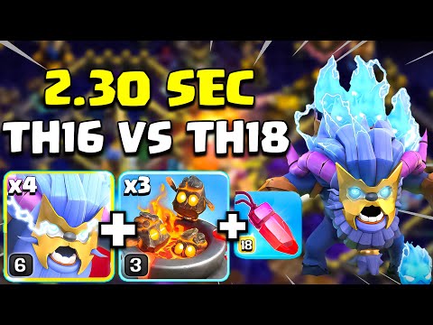 TH16 VS TH18 Attack Strategy After Update | SUPER YETI FURNACE in (Clash of Clans)