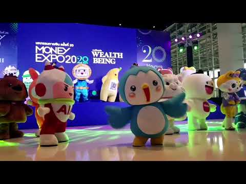 銀行のマスコットたちがバンコクのダンスオフで動き、グルーヴ感を演出 (Bank mascots move and groove in Bangkok dance-off)