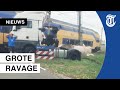 Botsing tussen vrachtwagen en trein gefilmd
