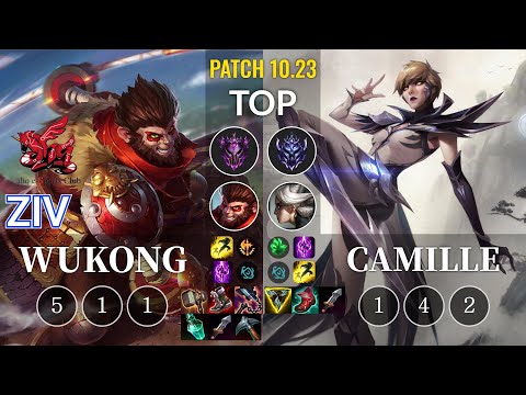 ahq Ziv Wukong vs Camille Top - KR Patch 10.23
