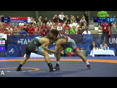 1/4 GR - 55 kg: K. KAMAL (TUR) df. N. TSURTSUMIA (GEO) by VPO1, 6-6