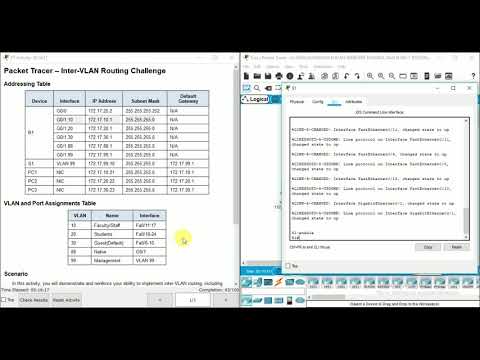 6.3.3.8 Packet Tracer - Inter VLAN Routing Challenge