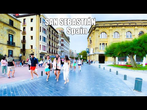 4K HDR SAN SEBASTIAN Walking Tour 🇪🇸  SPAIN Trip city tour travel vlog Walk