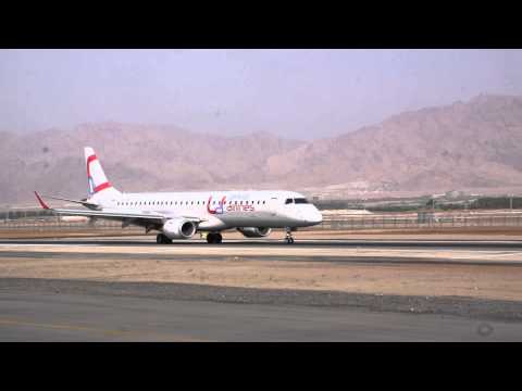 Arkia - Israeli Airlines Embraer ERJ-195AR landing to Eilat Airport, Israel