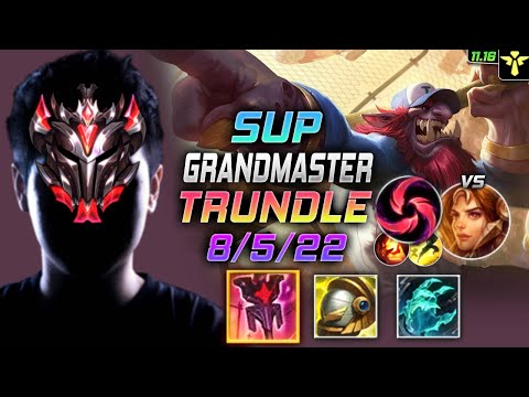 GrandMaster Trundle Support vs Leona - 천상계 서폿 트런들 템트리 룬 제국 칼날비 トランドル Трандл 巨魔之王 特朗德 - LOL KR 11.16