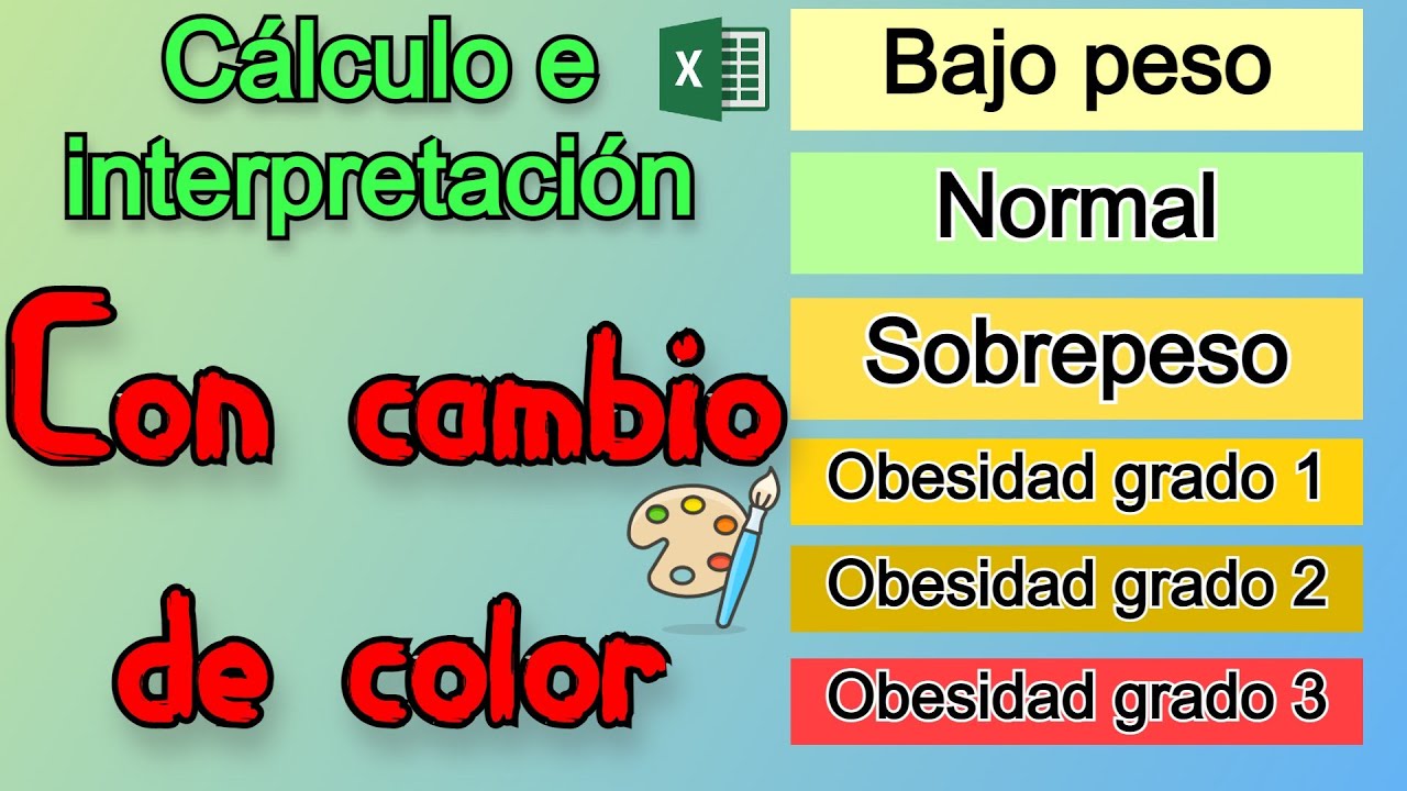 Cálculo e interpretación de IMC con cambio de color | tutorial Excel