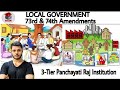 73rd & 74th Amendment | Local Government | 3-Tier Panchayati Raj Institution | Class 11 & Graduation