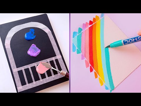 13 Easy Creative Art Hacks When You’re Bored || Art Ideas  || painting for Beginners