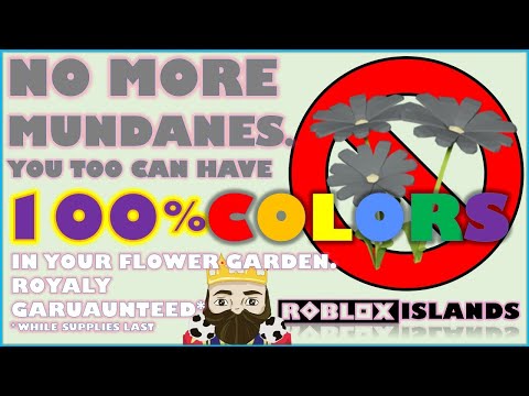 How to build a Zero Mundane Flower Garden only get 100% colorful flowers Tutorial in ROBLOX Islands