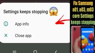 Samsung A01 core settings not opening | Samsung settings keeps stopping | settings not opening