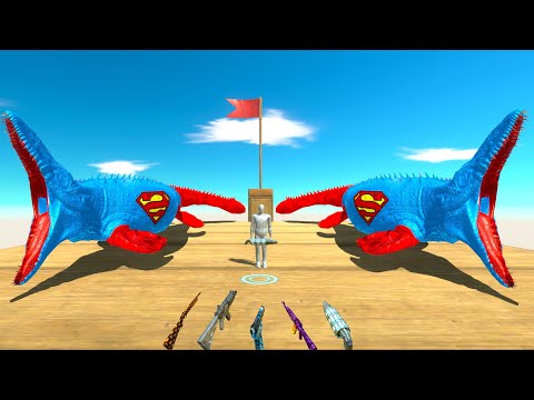 SUPERMAN MOSASAURUS FPS AVATAR  in RESCUE MISSION - Animal Revolt Battle Simulator